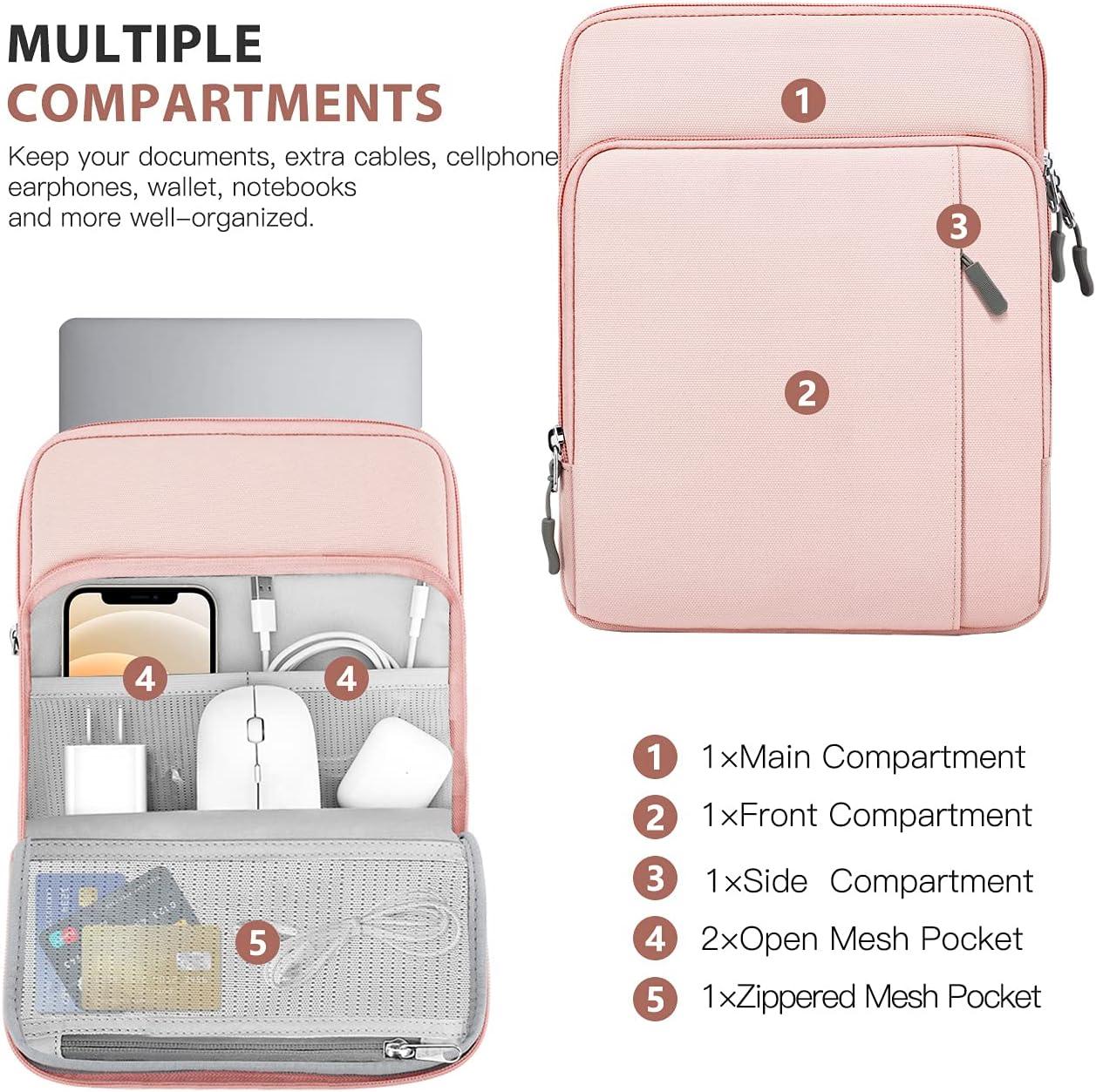 imageTiMOVO 13314 Inch Laptop Sleeve Carrying Bag with Pockets for iPad Air 13 Inch 2024iPad Pro 13 Inch 2024MacBook Air 20222018MacBook Pro M2M2M1 ProM1 MaxGalaxy Tab S9S8 124quotBlackPink