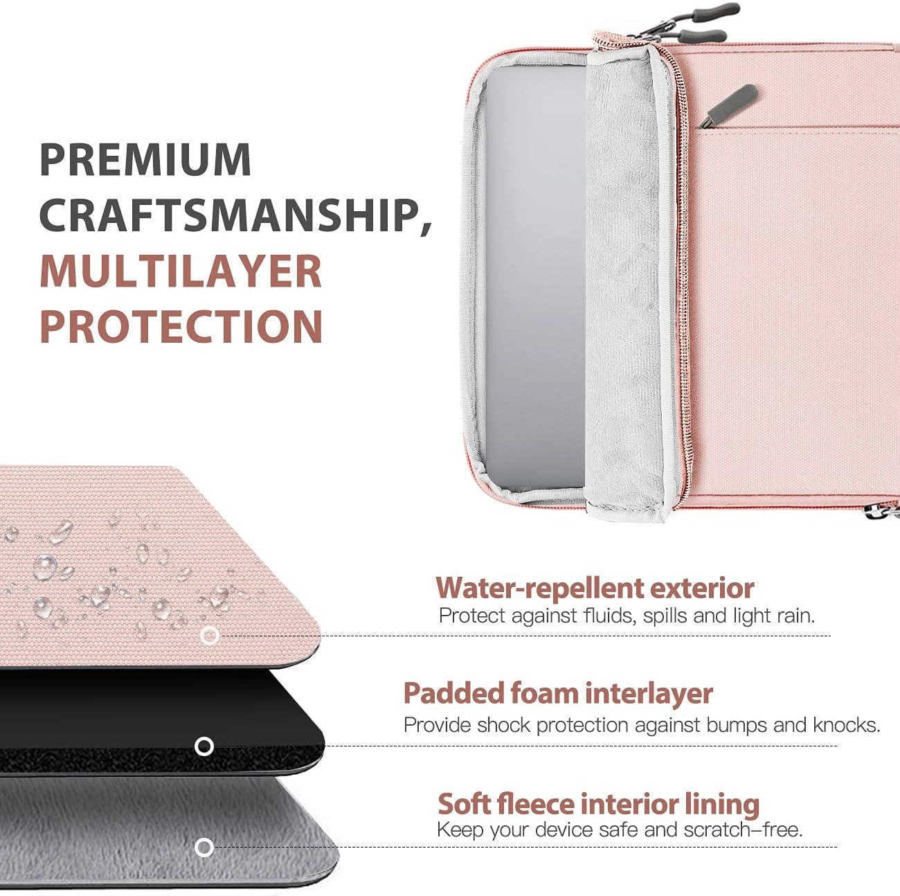 imageTiMOVO 13314 Inch Laptop Sleeve Carrying Bag with Pockets for iPad Air 13 Inch 2024iPad Pro 13 Inch 2024MacBook Air 20222018MacBook Pro M2M2M1 ProM1 MaxGalaxy Tab S9S8 124quotBlackPink