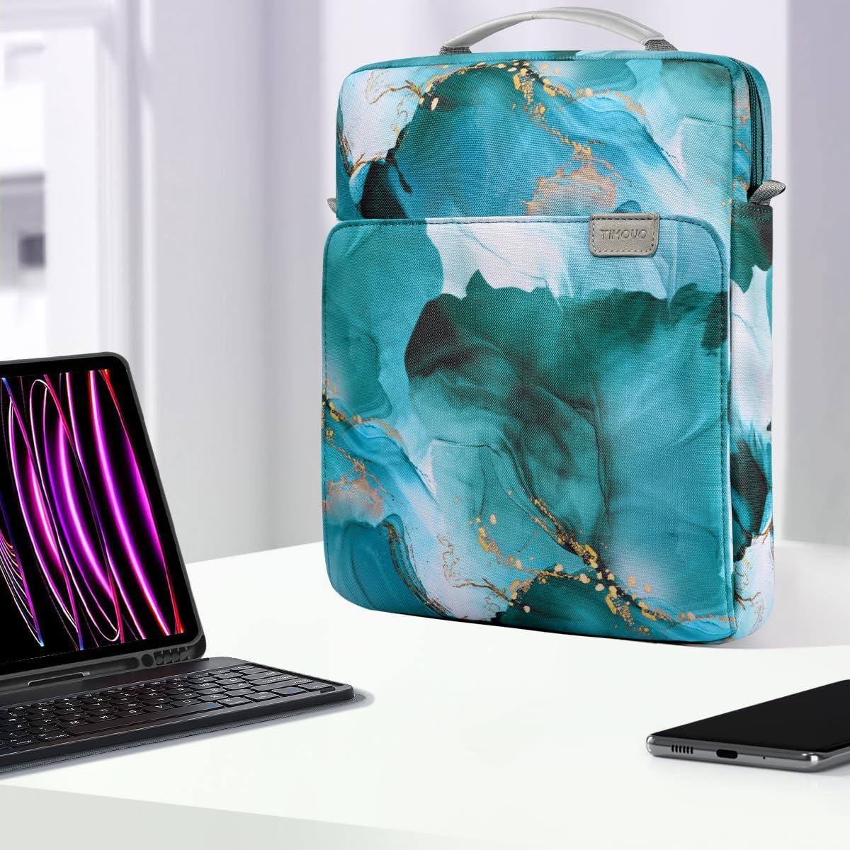 imageTiMOVO 911 Inch Tablet Sleeve Bag with Shoulder Strap for iPad 11inch A16 2025 iPad 109quot102quot Air 115th4th Gen 109quot Galaxy Tab A9 Plus 11quot PinkAacloud Peacock Blue