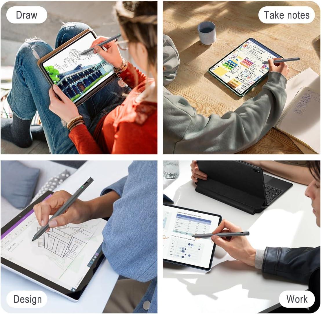 imageTiMOVO USI Stylus Pen for Chromebook USI 20 Stylus Active Digital Pen with 4096 Control Fits HP x360 Lenovo IdeaPad DuetYoga ASUS Flip C436CC536 Google Pixel Palm RejectionampampFast ChargeGreyGray