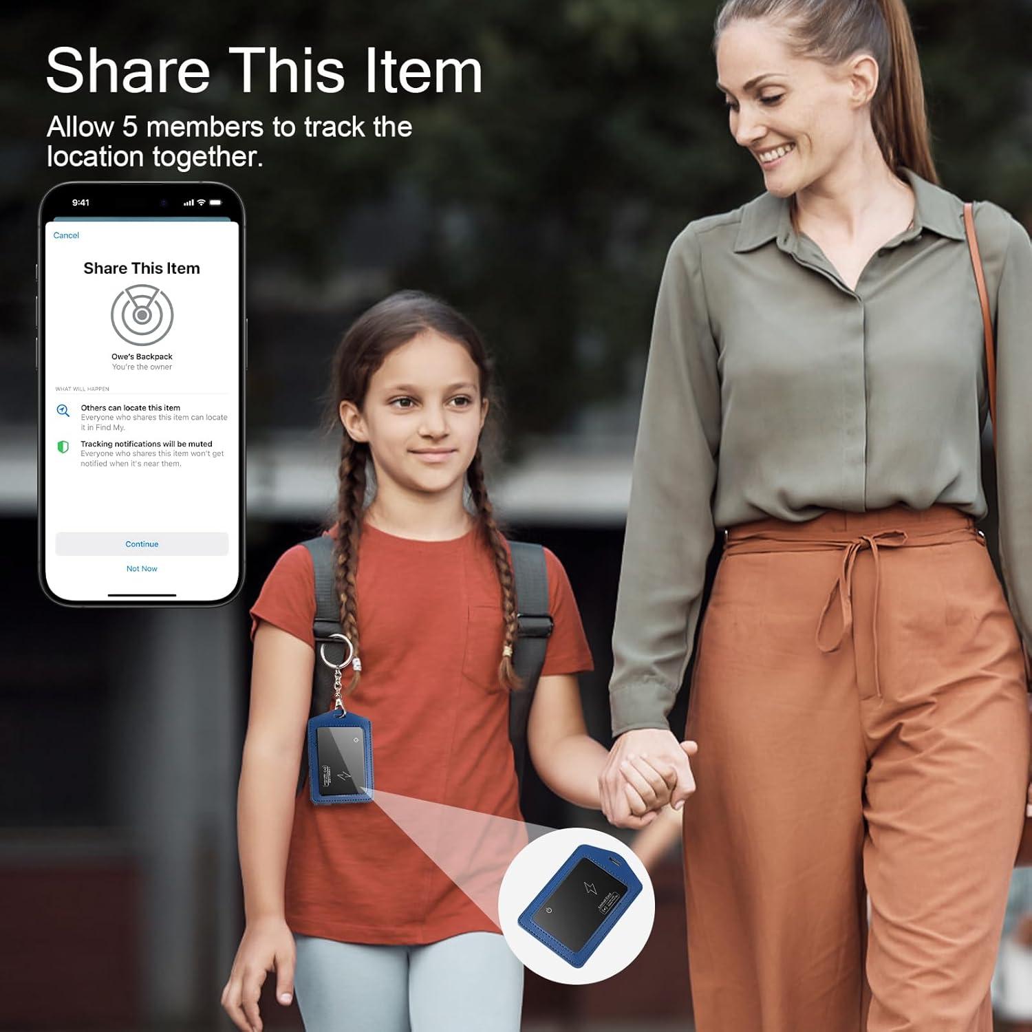 imageTiMOVO Wallet Tracker Card for Apple Find My iOS Only Wireless Charging Rechargeable Wallet Finder for Purse Luggage Tag Passports IP68 Waterproof Bluetooth Item Locator Tracker  Black1 Pack