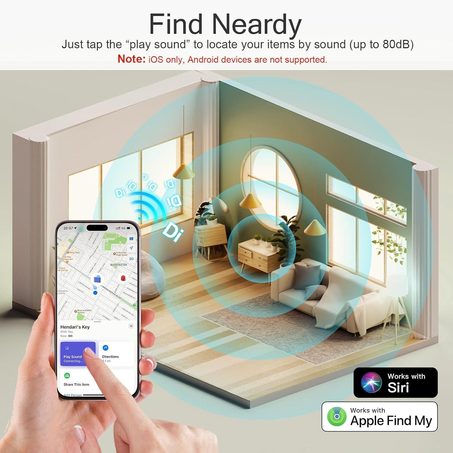 imageTiMOVO Wallet Tracker Card for Apple Find My iOS Only Wireless Charging Rechargeable Wallet Finder for Purse Luggage Tag Passports IP68 Waterproof Bluetooth Item Locator Tracker  Black1 Pack