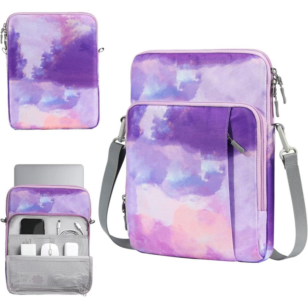 imageTiMOVO 13314 Inch Laptop Sleeve Carrying Bag with Pockets for iPad Air 13 Inch 2024iPad Pro 13 Inch 2024MacBook Air 20222018MacBook Pro M2M2M1 ProM1 MaxGalaxy Tab S9S8 124quotBlackWatercolor Purple