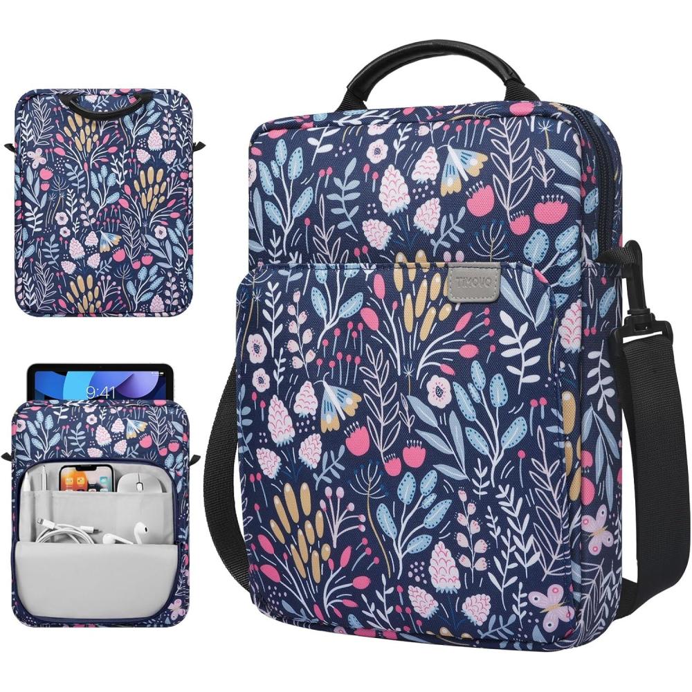 imageTiMOVO 911 Inch Tablet Sleeve Bag with Shoulder Strap for iPad 11inch A16 2025 iPad 109quot102quot Air 115th4th Gen 109quot Galaxy Tab A9 Plus 11quot PinkAdcolorful Flower