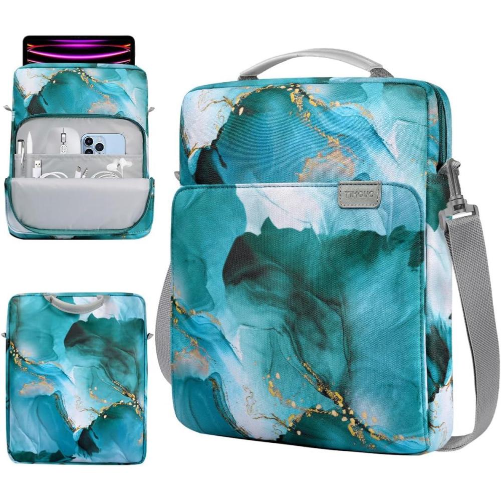 imageTiMOVO 911 Inch Tablet Sleeve Bag with Shoulder Strap for iPad 11inch A16 2025 iPad 109quot102quot Air 115th4th Gen 109quot Galaxy Tab A9 Plus 11quot PinkAacloud Peacock Blue