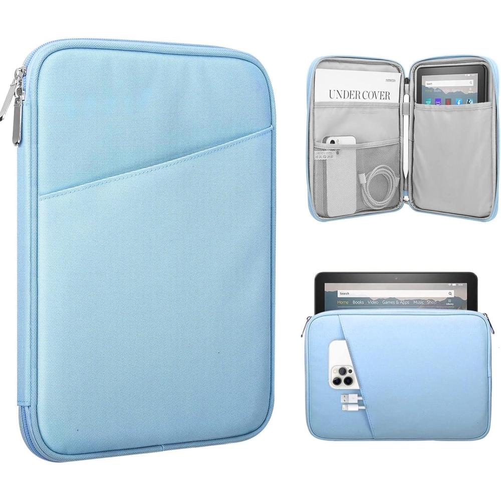 imageTiMOVO 911quot Tablet Sleeve for iPad 11inch A16 2025 iPad 10th Gen 109quot iPad 102quot iPad Air 11 Inch5th4th Gen 109quot Galaxy Tab A9 Plus 11quot Protective Bag with Pocket BlackLight Blue