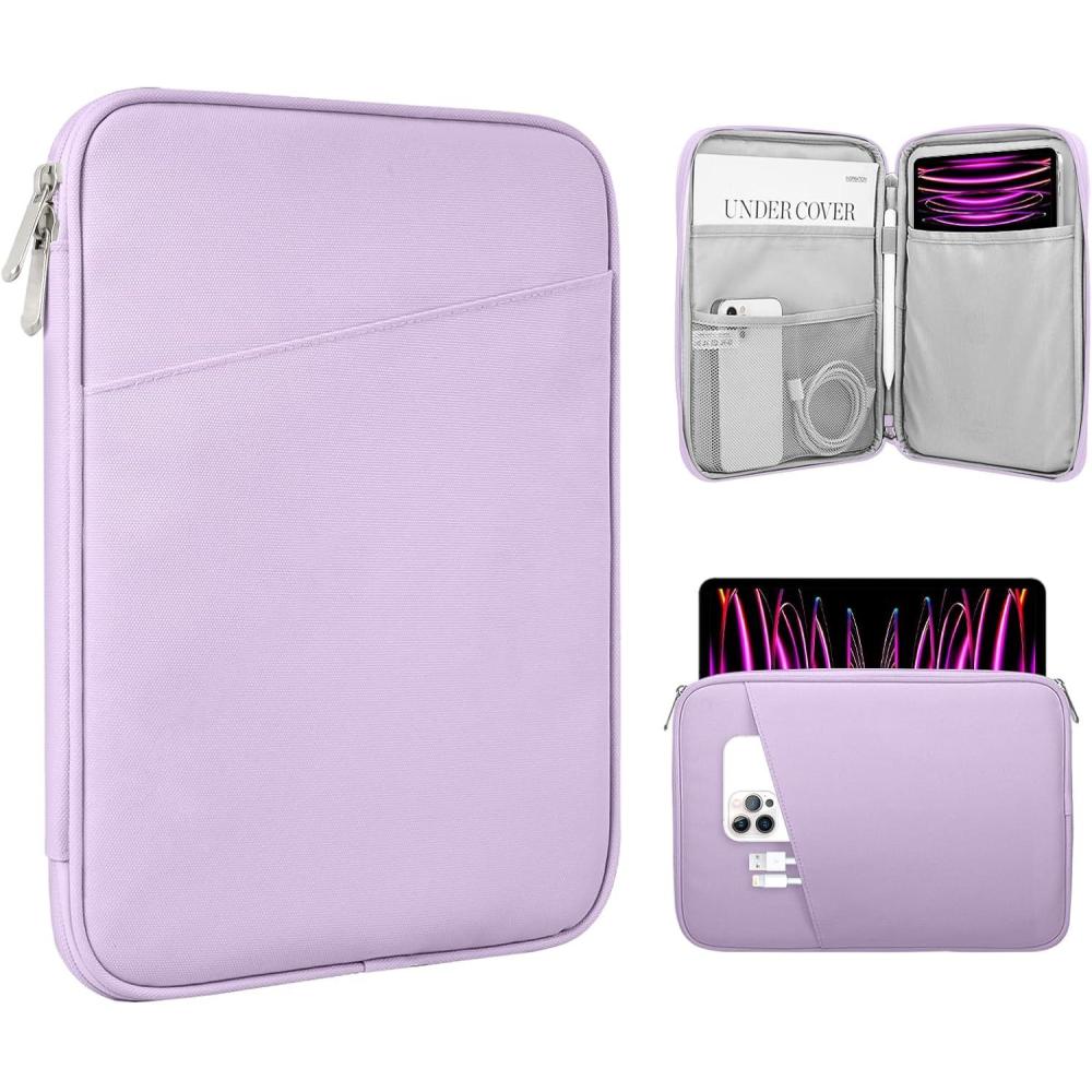imageTiMOVO 911quot Tablet Sleeve for iPad 11inch A16 2025 iPad 10th Gen 109quot iPad 102quot iPad Air 11 Inch5th4th Gen 109quot Galaxy Tab A9 Plus 11quot Protective Bag with Pocket BlackAPurple Lavender