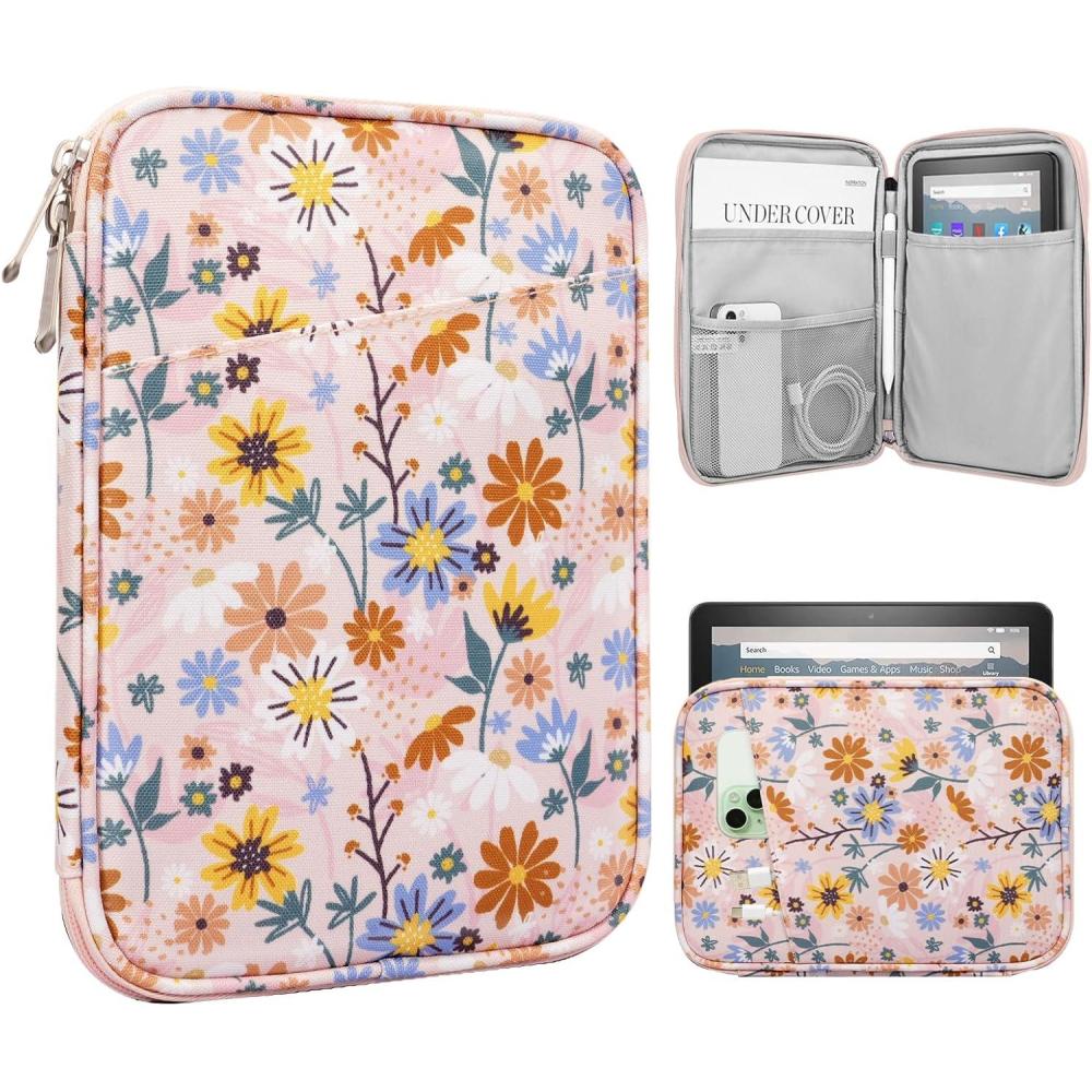 imageTiMOVO 911quot Tablet Sleeve for iPad 11inch A16 2025 iPad 10th Gen 109quot iPad 102quot iPad Air 11 Inch5th4th Gen 109quot Galaxy Tab A9 Plus 11quot Protective Bag with Pocket BlackYellow Flower