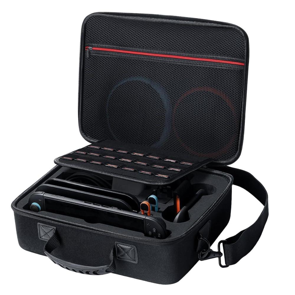imageTiMOVO All in One Carrying Case for Nintendo Switch 22025 Portable Travel Storage Case for Switch 2 ConsoleDockPro ControllerAC Adapter21 Game Card SlotsOther Accessories Black