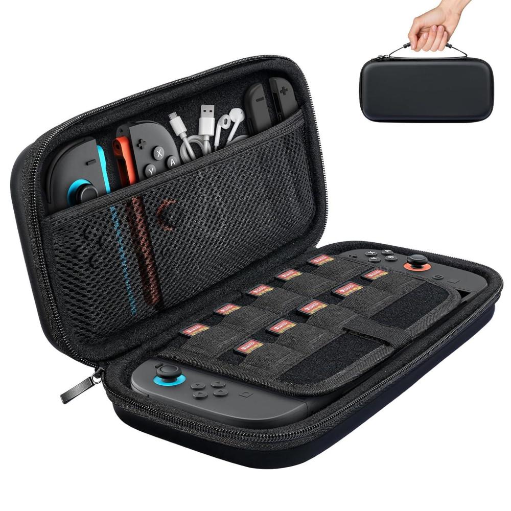 imageTiMOVO Carrying Case Compatible with Nintendo Switch 2 Travel Carry Case with 10 Game Cartridges ampamp Pocket Protective Portable Hard Shell Pouch for Switch 2 Console ampamp Accessories Dreamy NebulaBlack