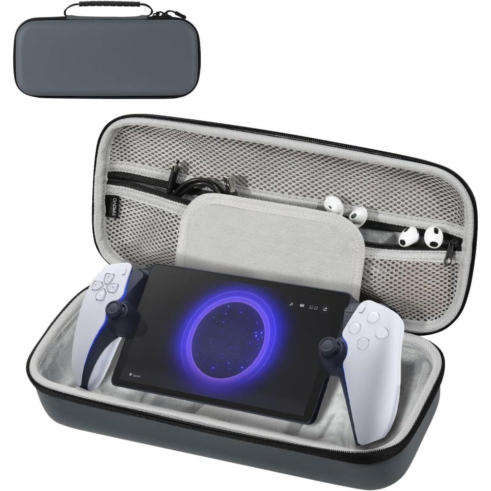 imageTiMOVO Carrying Case for PlayStation Portal Remote Player Travel Storage Case with 10 Card Slots for PS5 Portal 2023 Controller ampamp Accessories Hard Shell Protective Bag for PS Portal PS5Dark Gray