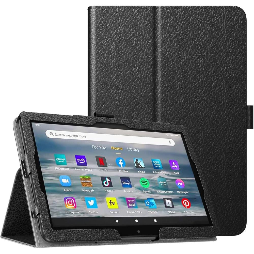 imageTiMOVO Case Fits AllNew Kindle Fire 7 Tablet 7quot 12th Generation 2022 Release Slim Protective Stand Cover PU Leather Shell with Auto WakeSleep Black