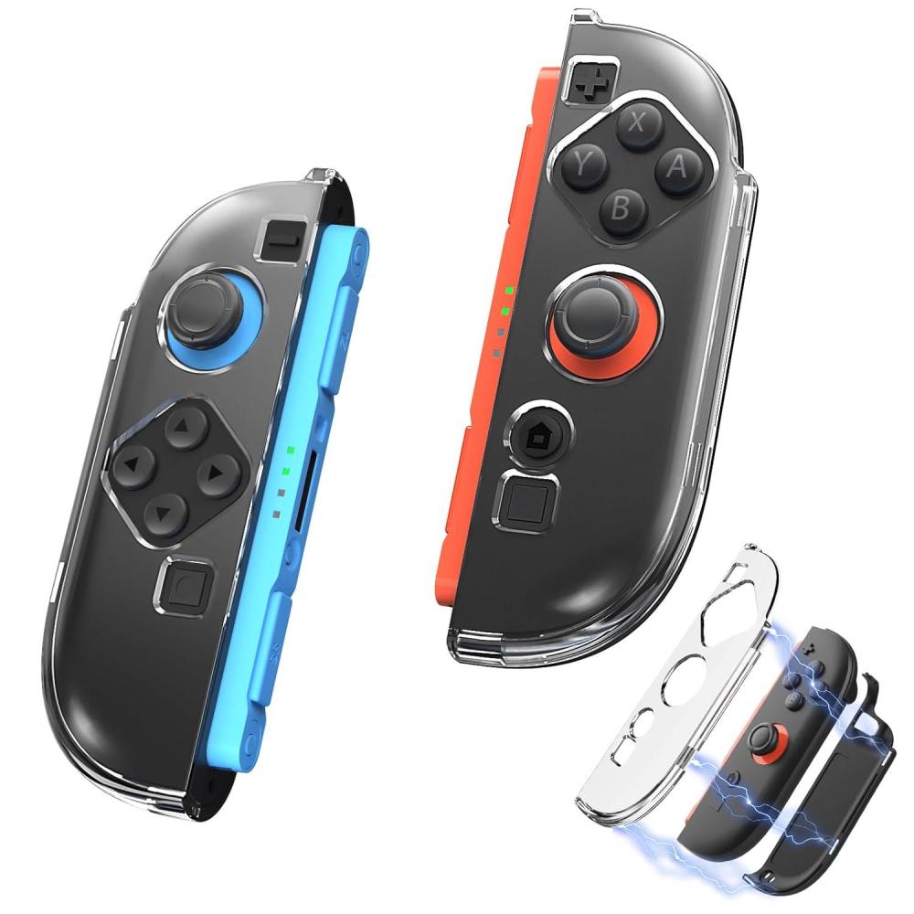 imageTiMOVO Controller Case for Switch 2 JoyCon 2 Pack Magnetic Hard PC Switch 2 JoyCon Cover ShockAbsorption and AntiScratch Switch 2 Accessories JoyCon Controller Cover Black  Clear