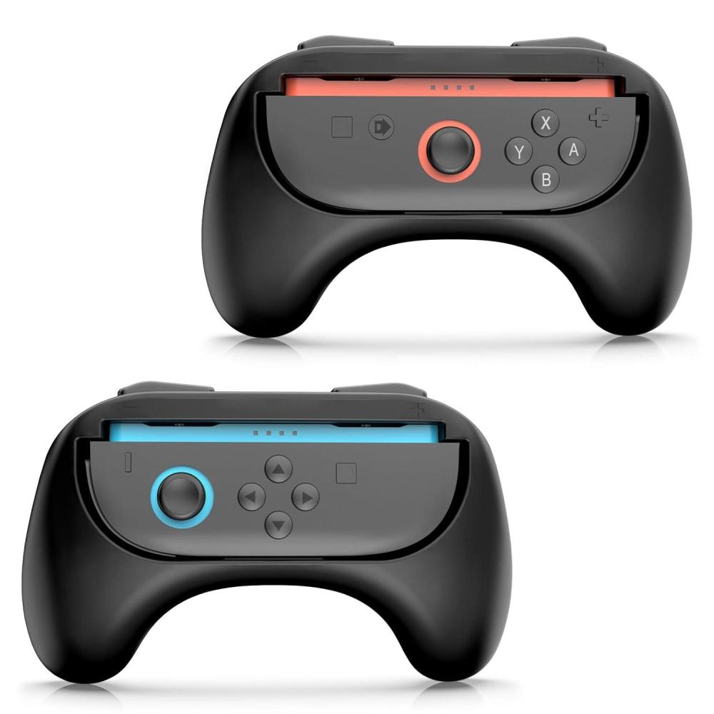 imageTiMOVO Controller Grip Compatible with Nintendo Switch 2 JoyCon 2 Pack Ergonomic Hand Grip Sturdy ABS Switch 2 JoyCon Grip WearResistant and Sweatproof for Switch 2 Accessories BlackBlack