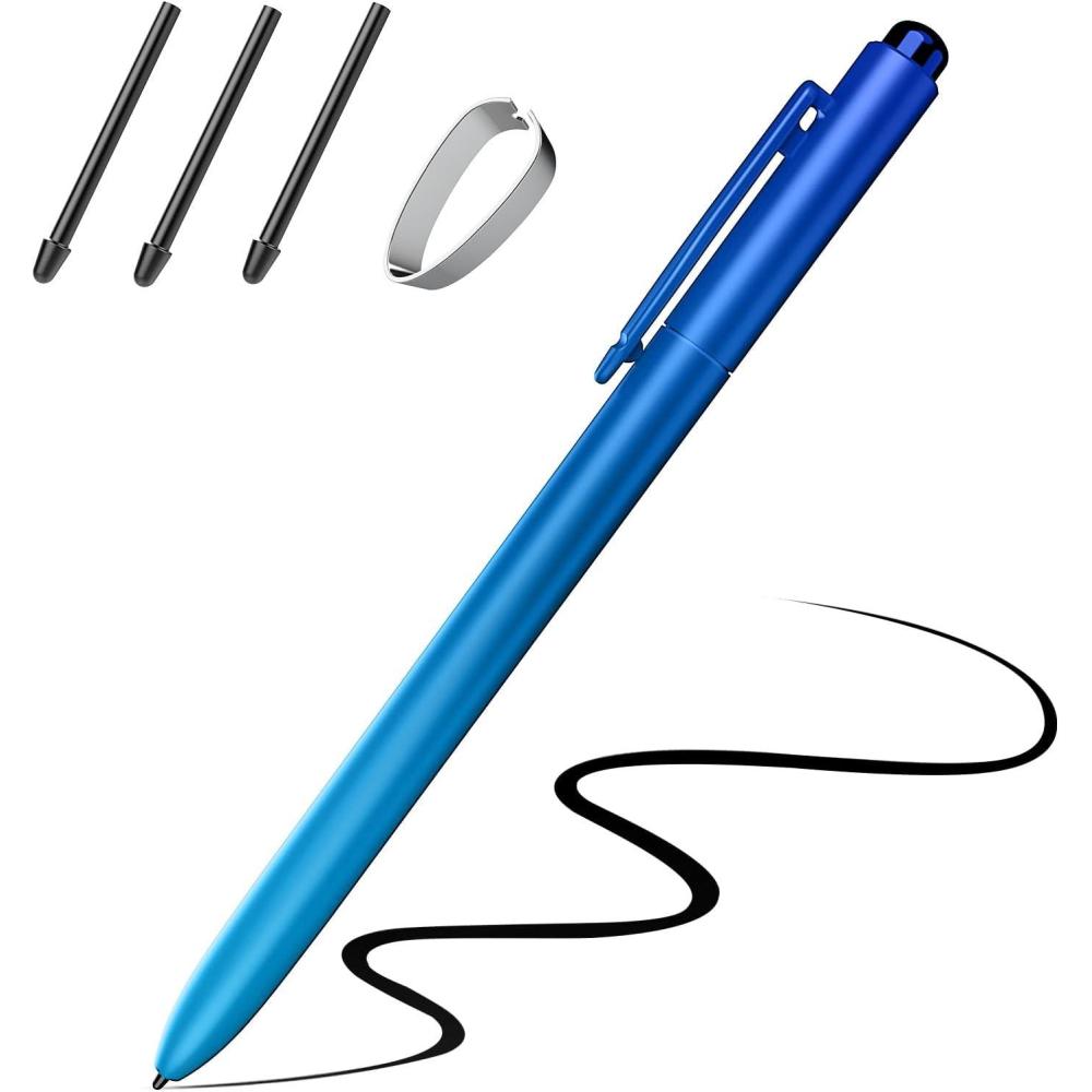 imageTiMOVO EMR Stylus Pen Compatible with Remarkable 2 Digital Stylus for Remarkable with Eraser Tilt 4096 Sensitivity Palm Rejection Title Support Pen for EMR Devices BlackBlue