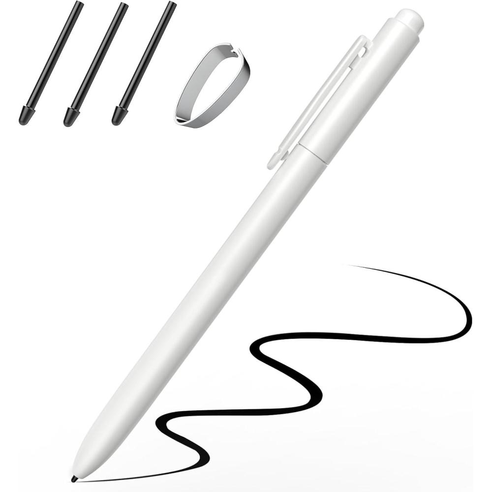imageTiMOVO EMR Stylus Pen Compatible with Remarkable 2 Digital Stylus for Remarkable with Eraser Tilt 4096 Sensitivity Palm Rejection Title Support Pen for EMR Devices Blackwhite