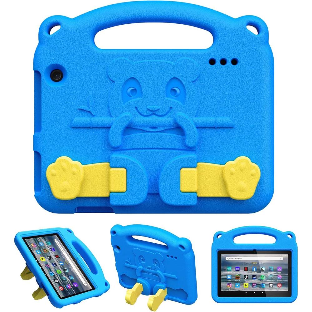 imageTiMOVO Fire 7 Tablet Case for Kids Only Compatible with AllNew Kindle Fire 7 Tablet 7quot 12th Generation 2022 Release Full Protective Cover with Handgrip ampamp Stand Shockproof EVA Foam Blue