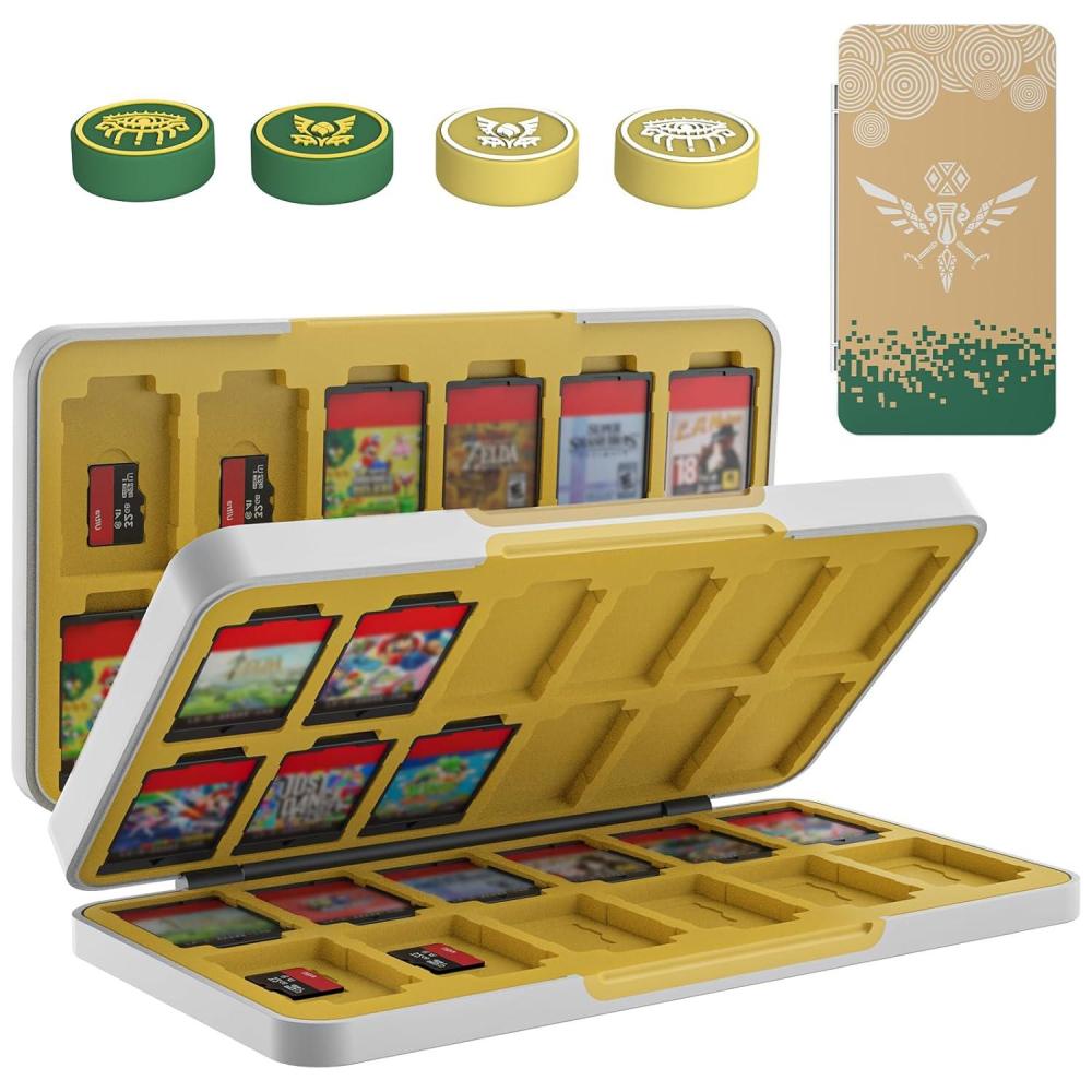 imageTiMOVO Game Card Case for Nintendo Switch 2Switch OLEDlite Compact ampamp Portable Storage Holder Cartridge with 60 Game Card Slots 24 3DS Cards ampamp 36 Micro SD Cards SlotsWhite Eagle