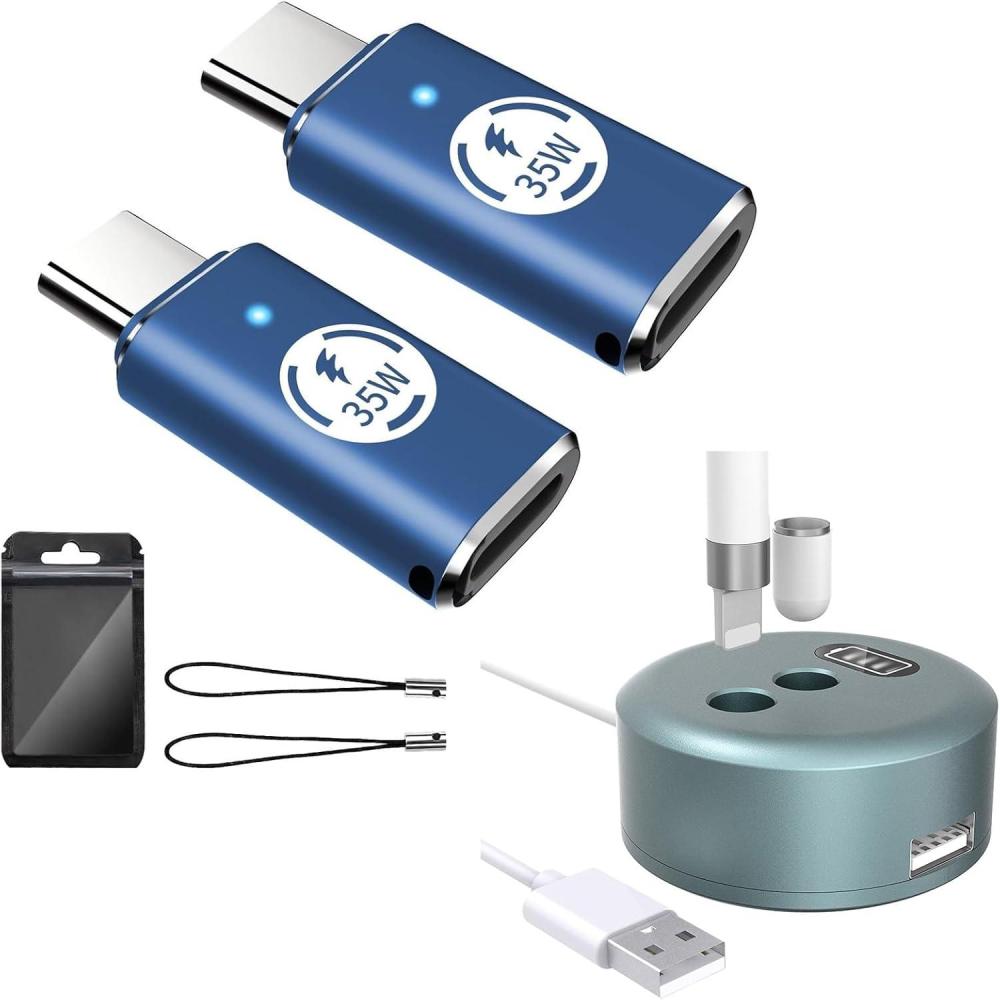 imageTiMOVO Lightning Female to USB C Male AdapterLightning to USB C Adapter Converter with 35W Fast PD Charger ampamp Data Transfe for iPhone 1516ProPro MaxPlusiPad ProAir USBC Adapter SilverSky Blue