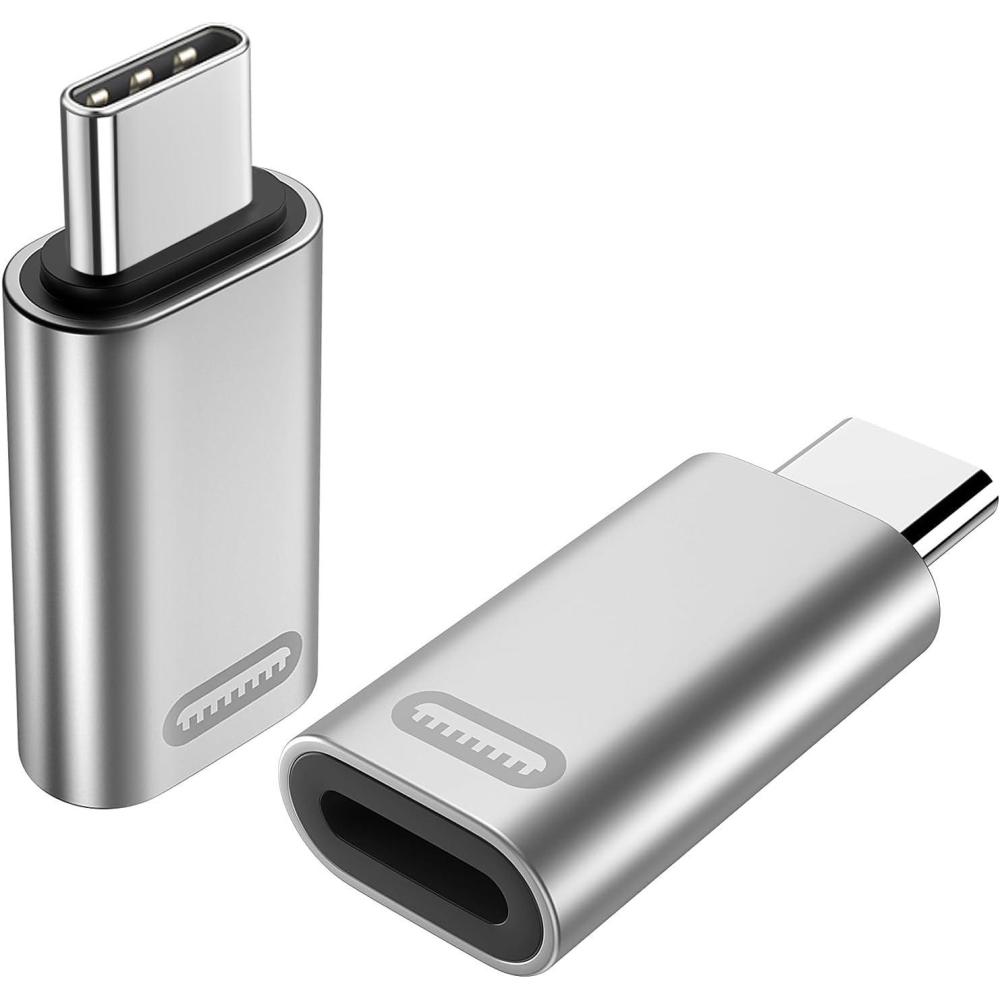 imageTiMOVO Lightning Female to USB C Male AdapterLightning to USB C Adapter Converter with 35W Fast PD Charger ampamp Data Transfe for iPhone 1516ProPro MaxPlusiPad ProAir USBC Adapter SilverSilver