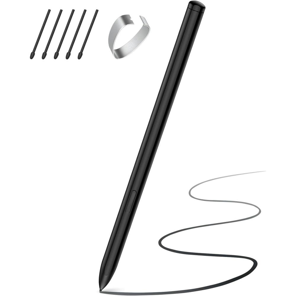 imageTiMOVO Magnetic EMR Stylus Compatible with Remarkable 2 Digital Pen with Eraser 4096 Pressure Sensitivity Palm Rejection Tilt for Remarkable Marker PlusKindle Scribe BlackBlack