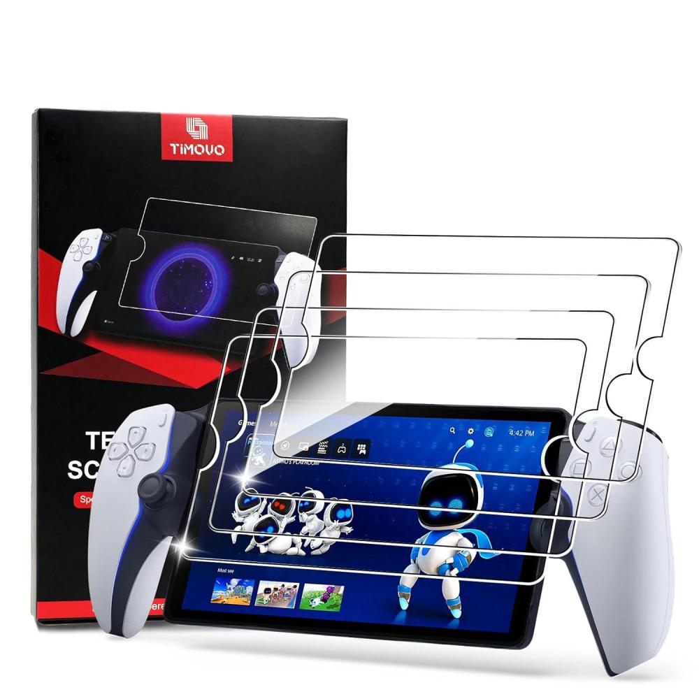 imageTiMOVO Tempered Glass Screen Protector For PlayStation Portal Remote Player 4 Pack 9H AntiScratch Screen Protective Film with HD Clarity 8 inch Sensitive Bubblefree Screen Film for PS5 Portal 20234 Pack
