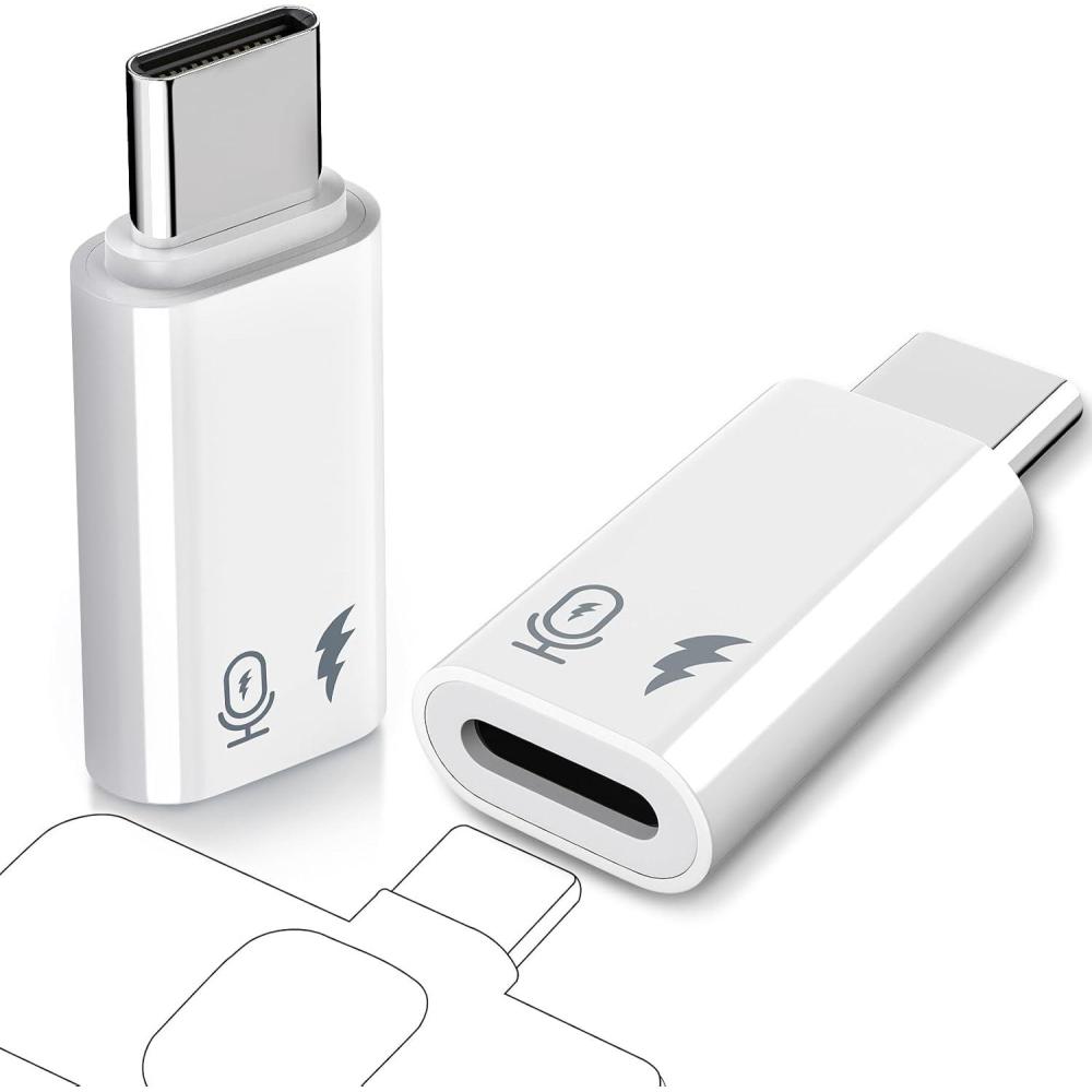 imageTiMOVO USB C to Lightning Microphone Adapter 2 Pack Lightning Female to USBC Male for Lavalier Mic Receiver Sound Card and OTG Fit for iPhone 1615 Series iPad ProAir Not for Headphone and Data