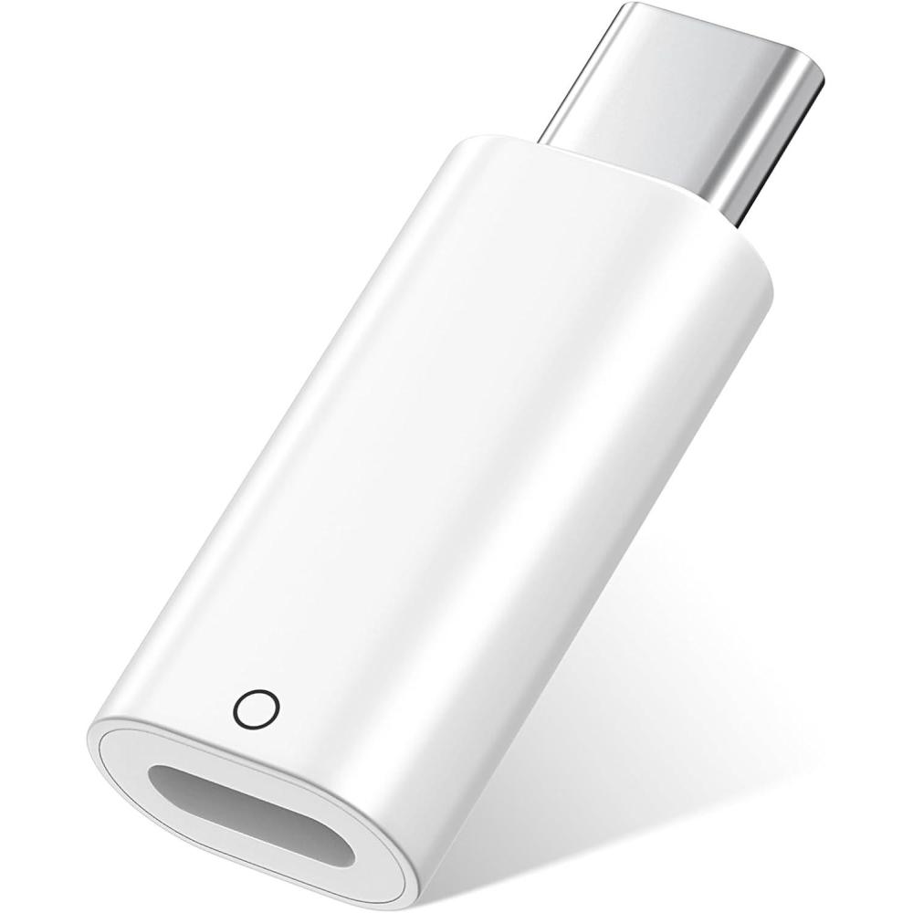 imageTiMOVO USB C to Pencil Adapter for Apple Pencil 1st Generation USB C Male to Lightning Female Charging Adaptor for iPad 10th 11th Generation Bluetooth Pair Connector Apple Pencil Charger White