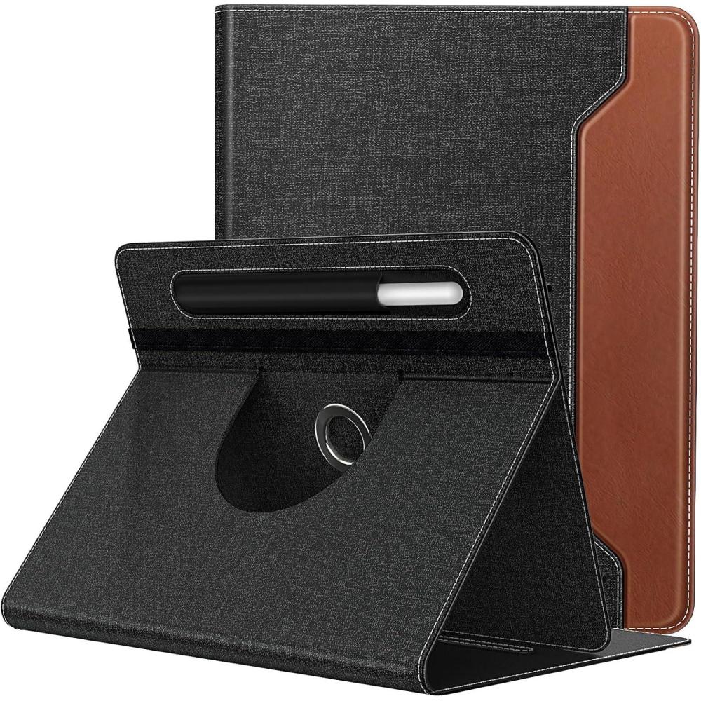 imageTiMOVO Universal Case for 911 Inch Tablet 360 Degree Rotating Stand Protective Cover with Pen Pocket for 9 10 101 Inch Android Touchscreen Tablet BlackADemin Black  Brown