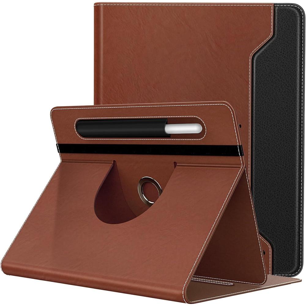 imageTiMOVO Universal Case for 911 Inch Tablet 360 Degree Rotating Stand Protective Cover with Pen Pocket for 9 10 101 Inch Android Touchscreen Tablet BlackBrown