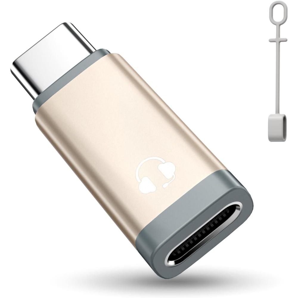 imageTiMOVO for Lightning to USB C Audio Headphone Adapter with Line Control Lighting to USB C Earphone Adaptor for iPhone 1615 Series iPad AirProMini Not for Charging and Data Transfer WhiteGold