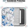 TiMOVO 6-7 Inch Tablet Sleeve for All-New Kindle Paperwhite and Kindle Colorsoft Signature Edition, Protective Sleeve Cover Case with Pocket for Kindle E-Reader/Kindle Oasis, Yellow Flower(B-Blue Flower & White)