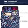 TiMOVO 9-11″ Tablet Sleeve Bag for iPad 11-inch A16 2025, iPad 10th Gen. 10.9″, iPad 10.2″, iPad Air 11 Inch/5th/4th Gen. 10.9″, Galaxy Tab A9 Plus 11″, Protective Bag Fit Smart Keyboard, Dusty Blue(Ab-Colorful Flower)