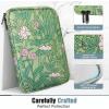 TiMOVO 9-11″ Tablet Sleeve for iPad 11-inch A16 2025, iPad 10th Gen. 10.9″, iPad 10.2″, iPad Air 11 Inch/5th/4th Gen. 10.9″, Galaxy Tab A9 Plus 11″, Protective Bag with Pocket, Black(Aa-Green Flower)