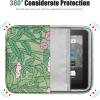 TiMOVO 9-11″ Tablet Sleeve for iPad 11-inch A16 2025, iPad 10th Gen. 10.9″, iPad 10.2″, iPad Air 11 Inch/5th/4th Gen. 10.9″, Galaxy Tab A9 Plus 11″, Protective Bag with Pocket, Black(Aa-Green Flower)