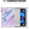 TiMOVO 9-11″ Tablet Sleeve for iPad 11-inch A16 2025, iPad 10th Gen. 10.9″, iPad 10.2″, iPad Air 11 Inch/5th/4th Gen. 10.9″, Galaxy Tab A9 Plus 11″, Protective Bag with Pocket, Black(Ac-Marble Purple & Blue)