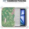 TiMOVO 9-11″ Tablet Sleeve for iPad 11-inch A16 2025, iPad 10th Gen. 10.9″, iPad 10.2″, iPad Air 11 Inch/5th/4th Gen. 10.9″, Galaxy Tab A9 Plus 11″, Protective Bag with Pocket, Black(Ab-Green Flower)