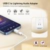 TiMOVO Adapter for Lightning to USB C Audio Adapter, USB C Male to Lightn-ing Headphone Earphone Female Converter for iPhone 15/16 Series, iPad, Galaxy, MacBook, Not for Charging/Data Transfer, White(White)