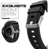 TiMOVO Band Compatible with Samsung Gear S3 Frontier/Galaxy Watch 3 45mm/Galaxy Watch 46mm, 22mm Soft Silicone Strap fit S3 Classic/Huawei Watch GT3 46mm/GT/GT2 46mm/Ticwatch Pro 3 – Black(Black)
