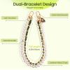 TiMOVO Beaded Pearls Phone Lanyard Wrist Strap for Phone Case, Detachable Phone Wristlet with Tether Tab, Hands-Free Phone Charm Bracelet Strap for Women, Gold + Black + White(Adjust-green)