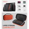 TiMOVO Carrying Case for Nintendo Switch 2 (2025), Large Capacity Protective Hard Shell Portable Travel Case Pouch for Switch 2, with 10 Game Card Slots and Pockets for Console & Accessories, Black(Orange)