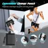 TiMOVO Clip and Go Phone Strap with Wallet, Phone Lanyard Crossbody with Zippered Pouch Adjustable Strap for Phones, Black
