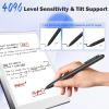 TiMOVO EMR Stylus Pen Compatible with Remarkable 2, Digital Stylus for Remarkable with Eraser, Tilt, 4096 Sensitivity, Palm Rejection, Title Support Pen for EMR Devices, Black(Black)