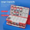 TiMOVO Game Card Case for Nintendo Switch 2/Switch OLED/lite, Compact & Portable Storage Holder Cartridge with 60 Game Card Slots, 24 3DS Cards & 36 Micro SD Cards Slots(Red Blue)
