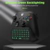 TiMOVO Green Backlight Keyboard for Xbox One, Xbox Series X/S,Wireless Chatpad Message KeyPad with Headset & Audio Jack,Mini Game Keyboard Fit Xbox One/One S/One Elite/2, 2.4G Receiver Included, Black(Black)