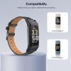 TiMOVO Leather Band Compatible with Fitbit Charge 6/Fitbit Charge 5 Watch Bands, Top Grain Genuine Classic Leather Replacement Wristbands Straps for Women Men, Black(Black)