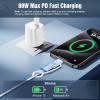 TiMOVO Lightning to USB C Adapter, 2 Pack Lightning Female to USB C Male Adapter with 60W Fast Charge & Anti-Lost Loop for iPhone 16/15 Pro Max/Pro/Plus, iPad, MacBook Pro/Air,Galaxy S24/S25/S23-White(2 Pack White)