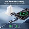 TiMOVO Lightning to USB C Adapter, 2 Pack Lightning Female to USB C Male Adapter with 60W Fast Charge & Anti-Lost Loop for iPhone 16/15 Pro Max/Pro/Plus, iPad, MacBook Pro/Air,Galaxy S24/S25/S23-White(2 Pack Black)