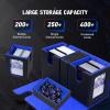 TiMOVO MTG Deck Box, Commander Deck Case Fits 200+ Double-Sleeved Cards, Magnetic Leather Card Storage Box with 2 Commander Display & 4Dividers & Dice Tray Fit YuGiOh TCG CCG Magic Cards, Black+Purple(Black & Blue)