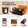 TiMOVO MTG Deck Box, Commander Deck Case Fits 200+ Double-Sleeved Cards, Magnetic Leather Card Storage Box with 2 Commander Display & 4Dividers & Dice Tray Fit YuGiOh TCG CCG Magic Cards, Black+Purple(Black+Orange)